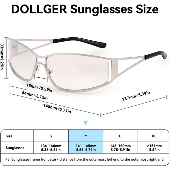 Y2K Sunglasses Women Metal Wrap Retro UV400 Protection Stylish Fashion - Picture 3 of 6